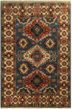 22724 - Kazak Hand-Knotted/Handmade Afghan Tribal/Nomadic Authentic/Size: 6'10" x 3'10"