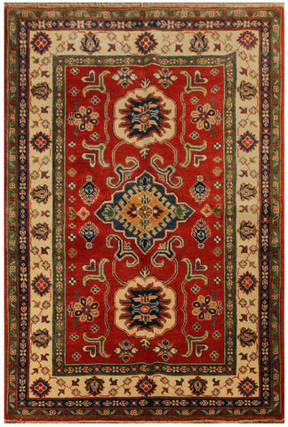 22753 - Kazak Afghan Hand-knotted Contemporary/Nomadic/Tribal Carpet/Rug/Size: 6'0" x 3'11"