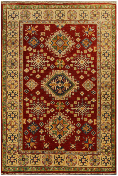 22697 - Kazak Hand-Knotted/Handmade Afghan Tribal/Nomadic Authentic/Size: 6'1" x 3'10"