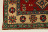 22698 - Kazak Hand-Knotted/Handmade Afghan Tribal/Nomadic Authentic/Size: 6'4" x 4'2"