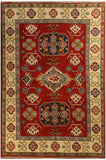 22718 - Kazak Afghan Hand-knotted Contemporary/Nomadic/Tribal Carpet/Rug/Size: 6'0" x 4'0"