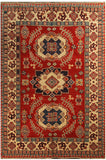 22714 - Kazak Hand-Knotted/Handmade Afghan Tribal/Nomadic Authentic/Size: 6'2" x 3'11"