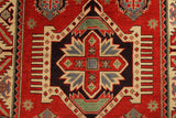 22687 - Kazak Hand-Knotted/Handmade Afghan Tribal/Nomadic Authentic/Size: 5'10" x 4'1"