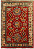 22691 - Kazak Hand-Knotted/Handmade Afghan Tribal/Nomadic Authentic/Size: 5'9" x 4'0"