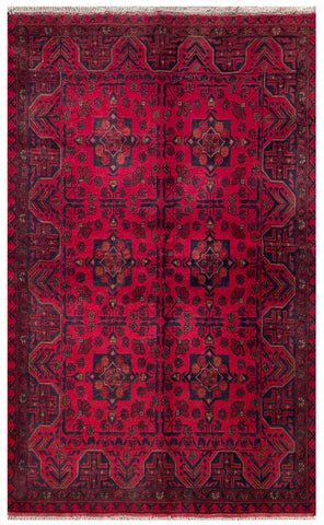 25311- Khal Mohammad Afghan Hand-Knotted Authentic/Traditional/Carpet/Rug/ Size: 6'7" x 4'0"