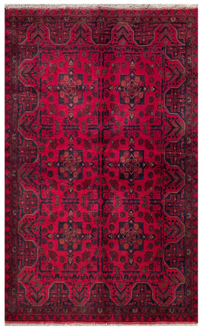 25311- Khal Mohammad Afghan Hand-Knotted Authentic/Traditional/Carpet/Rug/ Size: 6'7" x 4'0"