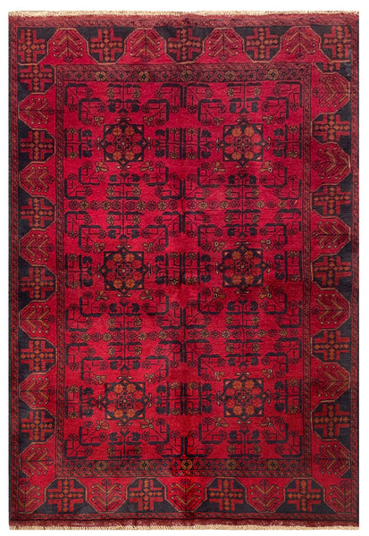 25310- Khal Mohammad Afghan Hand-Knotted Authentic/Traditional/Carpet/Rug/ Size: 6'4" x 4'3"