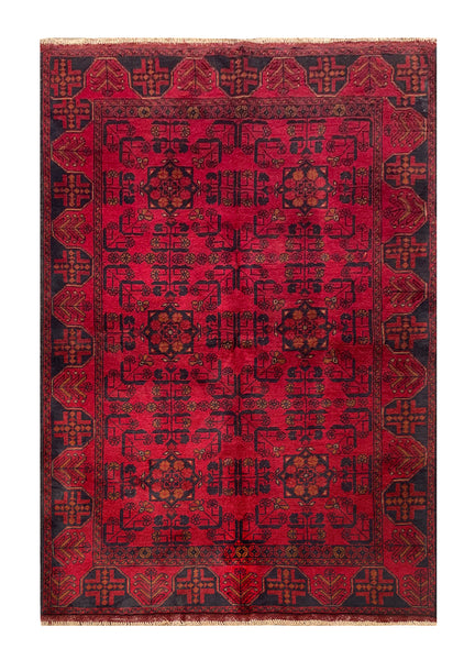 25310- Khal Mohammad Afghan Hand-Knotted Authentic/Traditional/Carpet/Rug/ Size: 6'4" x 4'3"