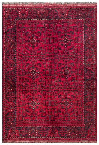 25307- Khal Mohammad Afghan Hand-Knotted Authentic/Traditional/Carpet/Rug/ Size: 6'5" x 4'3"