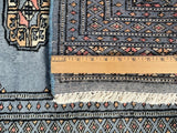 25026-Bokhara Hand-Knotted/Handmade Pakistani Rug/Carpet Tribal/Nomadic Authentic/ Size: 5'10" x 2'0"