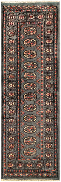 25038-Bokhara Hand-Knotted/Handmade Pakistani Rug/Carpet Tribal/Nomadic Authentic/ Size: 6'0" x 2'1"/183cm x 64cm
