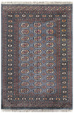 25040-Bokhara Hand-Knotted/Handmade Pakistani Rug/Carpet Tribal/Nomadic Authentic/ Size: 6'4" x 4'1"/193cm x 125cm
