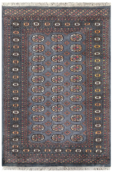 25040-Bokhara Hand-Knotted/Handmade Pakistani Rug/Carpet Tribal/Nomadic Authentic/ Size: 6'4" x 4'1"/193cm x 125cm