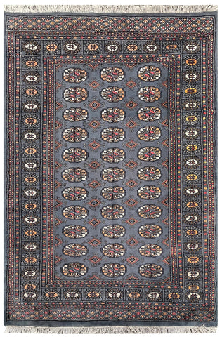 25040-Bokhara Hand-Knotted/Handmade Pakistani Rug/Carpet Tribal/Nomadic Authentic/ Size: 6'4" x 4'1"