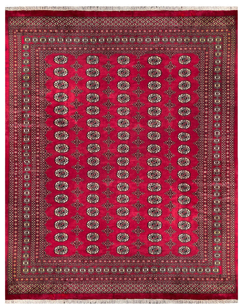 25287-Bokhara Hand-Knotted/Handmade Pakistani Rug/Carpet Tribal/Nomadic Authentic/ Size: 10'10" x 8'4"