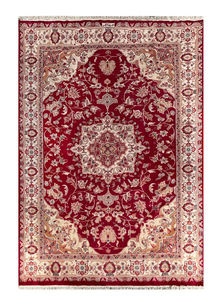25185- Jaldar Hand-knotted/Handmade Pakistani Rug/Carpet Traditional Authentic/Size: 7'11" x 5'5"