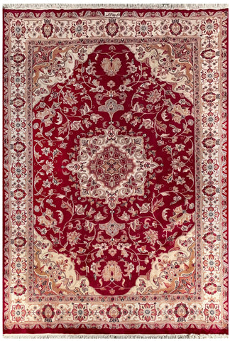 25185- Jaldar Hand-knotted/Handmade Pakistani Rug/Carpet Traditional Authentic/Size: 7'11" x 5'5"