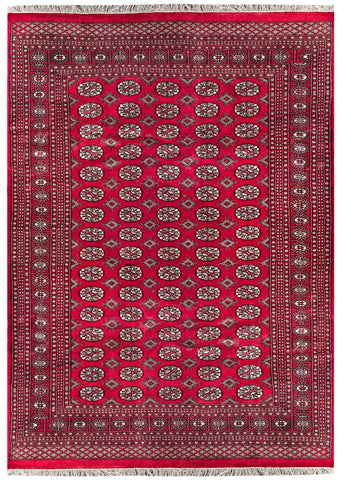 25297-Bokhara Hand-Knotted/Handmade Pakistani Rug/Carpet Tribal/Nomadic Authentic/ Size: 8'11" x 6'0"