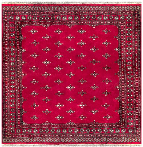 25299-Bokhara Hand-Knotted/Handmade Pakistani Rug/Carpet Tribal/Nomadic Authentic/ Size: 8'4" x 8'2"