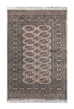 25303-Bokhara Hand-Knotted/Handmade Pakistani Rug/Carpet Tribal/Nomadic Authentic/ Size: 5'1" x 3'1"