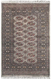 25303-Bokhara Hand-Knotted/Handmade Pakistani Rug/Carpet Tribal/Nomadic Authentic/ Size: 5'1" x 3'1"