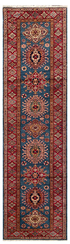 24994-Royal Kazak Hand-Knotted/Handmade Afghan Rug/Carpet Tribal/Nomadic Authentic/ Size: 10'2” x 2’8”/310cm x 81cm