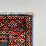 24994-Royal Kazak Hand-Knotted/Handmade Afghan Rug/Carpet Tribal/Nomadic Authentic/ Size: 10'2” x 2’8”/310cm x 81cm