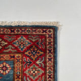 24994-Royal Kazak Hand-Knotted/Handmade Afghan Rug/Carpet Tribal/Nomadic Authentic/ Size: 10'2” x 2’8”