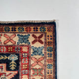 24995-Royal Kazak Hand-Knotted/Handmade Afghan Rug/Carpet Tribal/Nomadic Authentic/ Size: 9’2” x 2’8”/279cm x 81cm