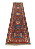 24993-Royal Kazak Hand-Knotted/Handmade Afghan Rug/Carpet Tribal/Nomadic Authentic/ Size/: 10'9” x 2’8”