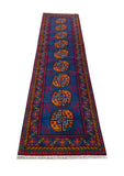 25327- Khal Mohammad Afghan Hand-Knotted Authentic/Traditional/Carpet/Rug/ Size: 9'7" x 2'7"