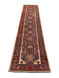 25357- Kazak Afghan Hand-knotted Contemporary/Modern Nomadic/Tribal Carpet/Rug/ 11'4" x 2'9"