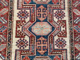 25357- Kazak Afghan Hand-knotted Contemporary/Modern Nomadic/Tribal Carpet/Rug/ 11'4" x 2'9"