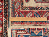 25357- Kazak Afghan Hand-knotted Contemporary/Modern Nomadic/Tribal Carpet/Rug/ 11'4" x 2'9"