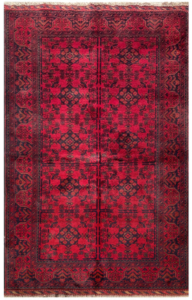 25305- Khal Mohammad Afghan Hand-Knotted Authentic/Traditional/Carpet/Rug/ Size: 6'5" x 4'1"