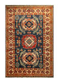 22627 - Kazak Hand-Knotted/Handmade Afghan Tribal/Nomadic Authentic/Size: 5'2" x 3'2"