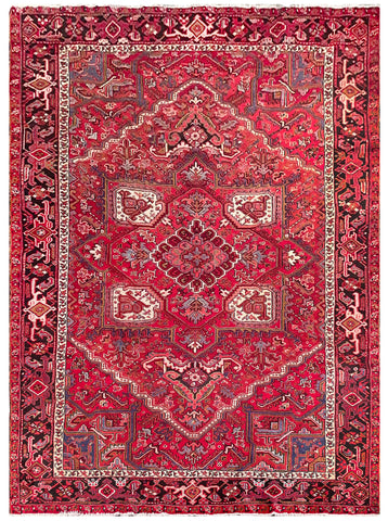 24970- Heriz Hand-Knotted/Handmade Persian Rug/Carpet Traditional/Authentic/Size: 10'11" x 7'10"/333cm x 239cm