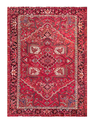 24970- Heriz Hand-Knotted/Handmade Persian Rug/Carpet Traditional/Authentic/Size: 10'11" x 7'10"