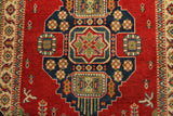 22626 - Kazak Hand-Knotted/Handmade Afghan Tribal/Nomadic Authentic/Size: 4'8" x '3'3"