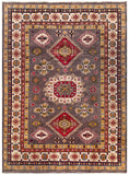 25276-Kazak Hand-Knotted/Handmade Afghan Rug/Carpet Tribal/Nomadic Authentic/ Size: 7’8” x 5’7”