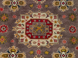 25276-Kazak Hand-Knotted/Handmade Afghan Rug/Carpet Tribal/Nomadic Authentic/ Size: 7’8” x 5’7”