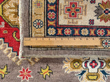 25276-Kazak Hand-Knotted/Handmade Afghan Rug/Carpet Tribal/Nomadic Authentic/ Size: 7’8” x 5’7”