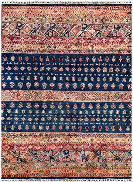 25013- Chobi Ziegler Afghan Hand-Knotted Contemporary/Traditional/Size: 9'3" x 6'8"