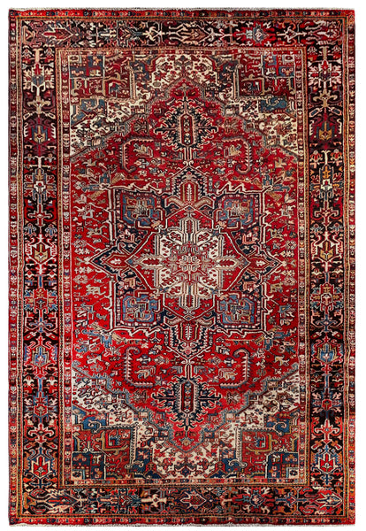 24969- Heriz Hand-Knotted/Handmade Persian Rug/Carpet Traditional/Authentic/Size: 11'4" x 7'9"