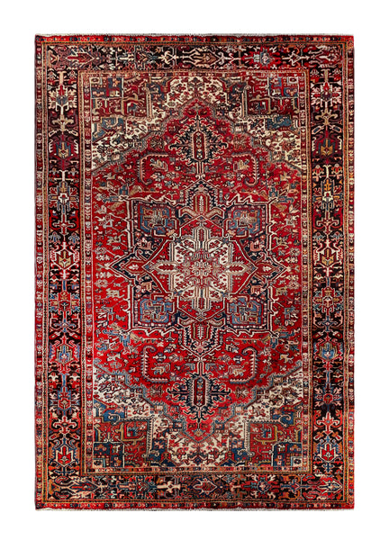 24969- Heriz Hand-Knotted/Handmade Persian Rug/Carpet Traditional/Authentic/Size: 11'4" x 7'9"