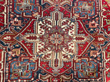 24969- Heriz Hand-Knotted/Handmade Persian Rug/Carpet Traditional/Authentic/Size: 11'4" x 7'9"