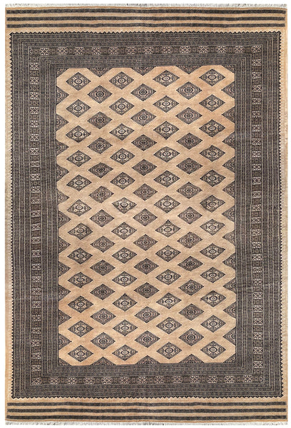 25191- Jaldar Hand-knotted/Handmade Pakistani Rug/Carpet Traditional Authentic/Size: 9'1" x 6'1"/277cm x 185cm
