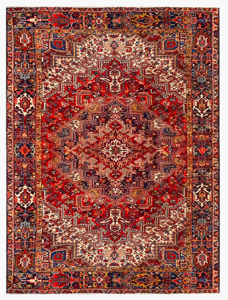 24966- Heriz Hand-Knotted/Handmade Persian Rug/Carpet Traditional/Authentic/Size: 11'2" x 8'8"/340cm x 264cm