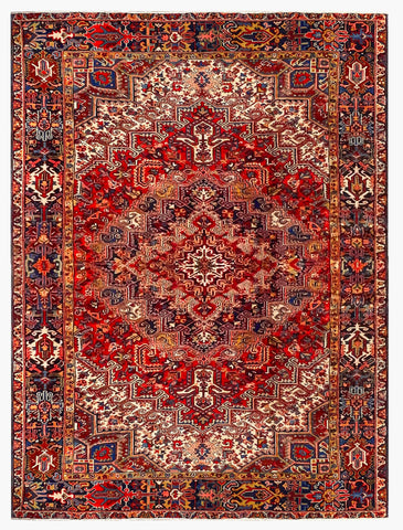 24966- Heriz Hand-Knotted/Handmade Persian Rug/Carpet Traditional/Authentic/Size: 11'2" x 8'8"/340cm x 264cm