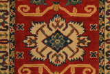 22810 - Kazak Afghan Hand-knotted Contemporary/Modern Nomadic/Tribal Carpet/Rug/Size: 2'9" x 2'1"